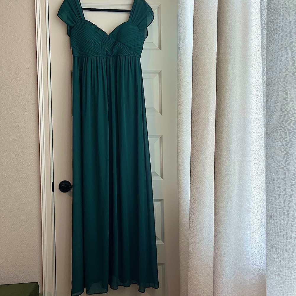 Formal Chiffon Gown - Dark Green
